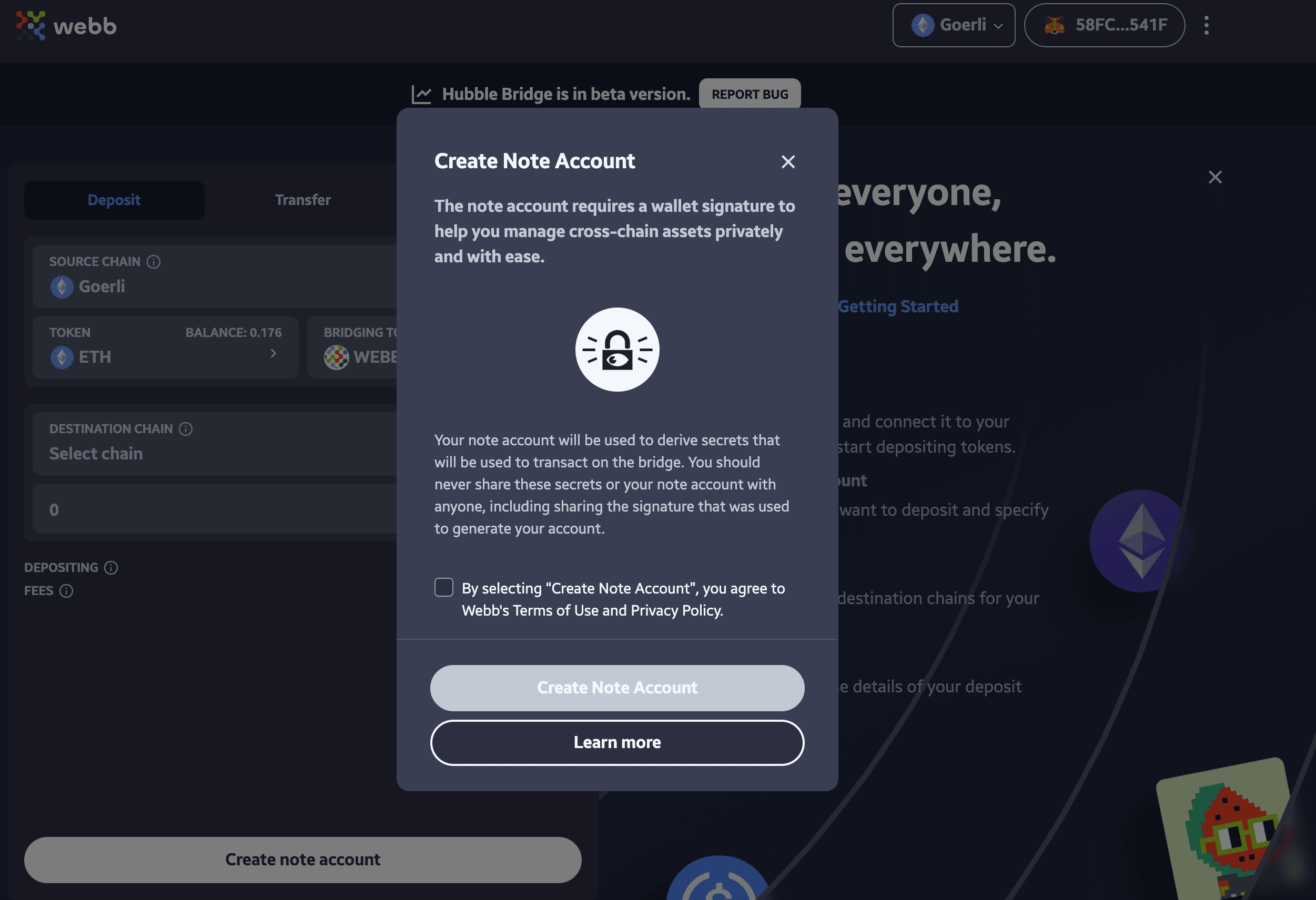 create account prompt dark