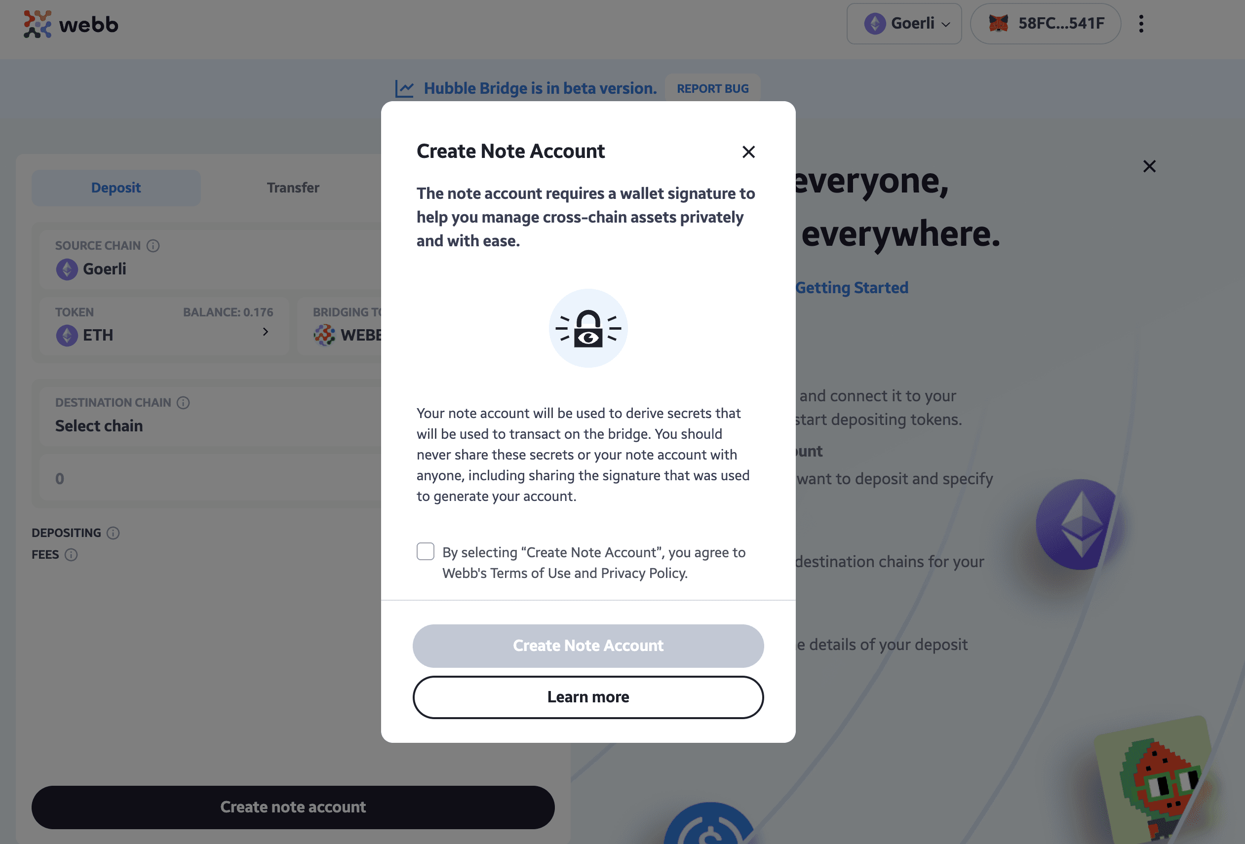 create account prompt light